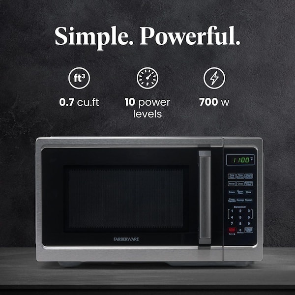 0.9 cu. ft. 900-Watt Countertop Microwave Oven in Stainless Steel