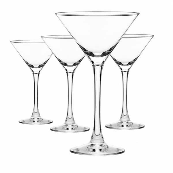 Hand Blown Premium 9 oz. Elegant Lead-Free Crystal Handmade Martini Bar Glasses Kitchen Drinkware Set, Clear (Set of 4)