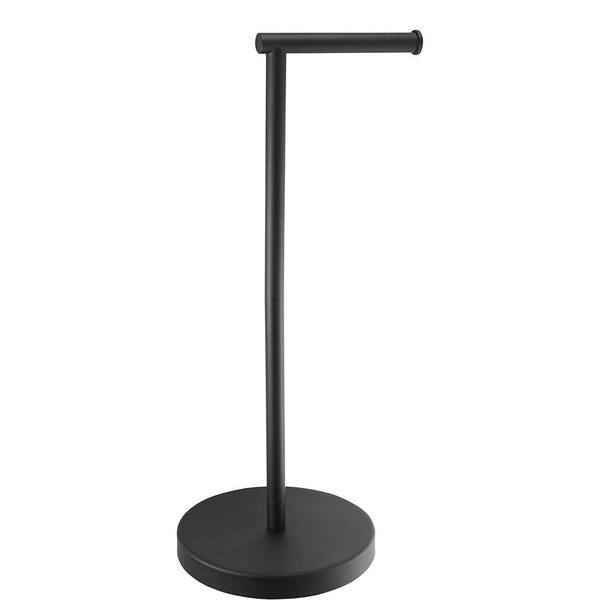 ATKING Bathroom Freestanding Toilet Paper Holder Tissue Roll Holder in Stainless Steel Black