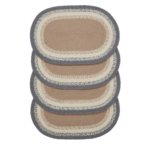 Finders Keepers 19 in. W x 13 in. H Multi Cotton Blend Oval Placemat (Set of 4)