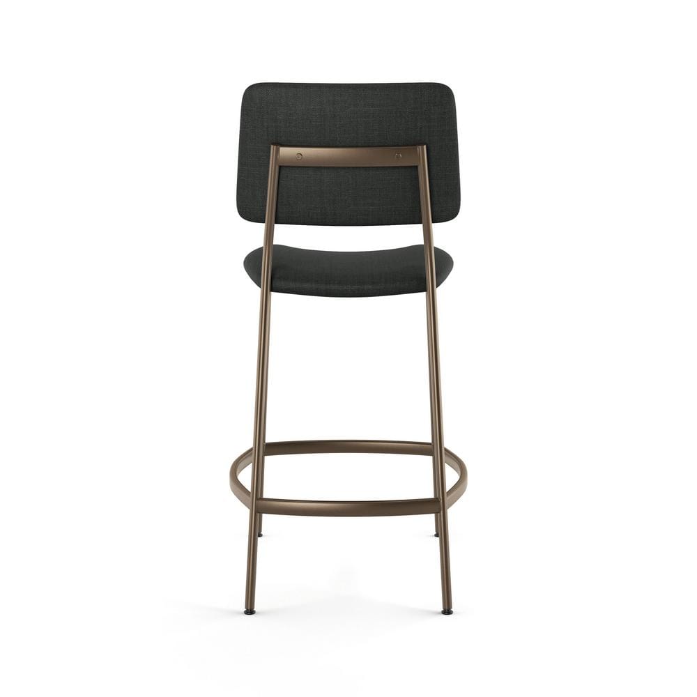 Sullivan 26" Chic Black Polyester and Bronze Metal Counter Stool