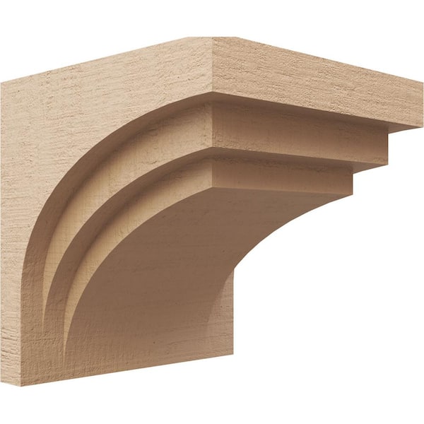Ekena Millwork 12 in. x 12 in. x 12 in. Wide Rockford Rough Cedar Woodgrain TimberThane Corbel, Primed Tan