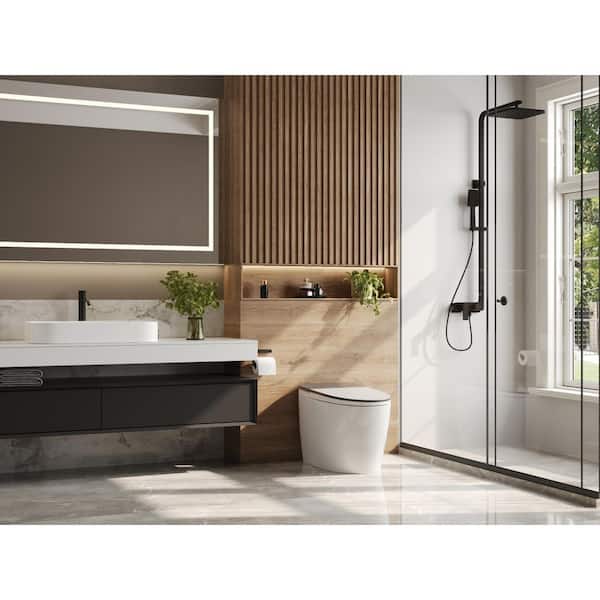 Tankless Elongated ADA Bidet Toilet in White with Auto Flush, Auto Open/Close, Heated Seat, Warm Dryer and Cleaning Foam