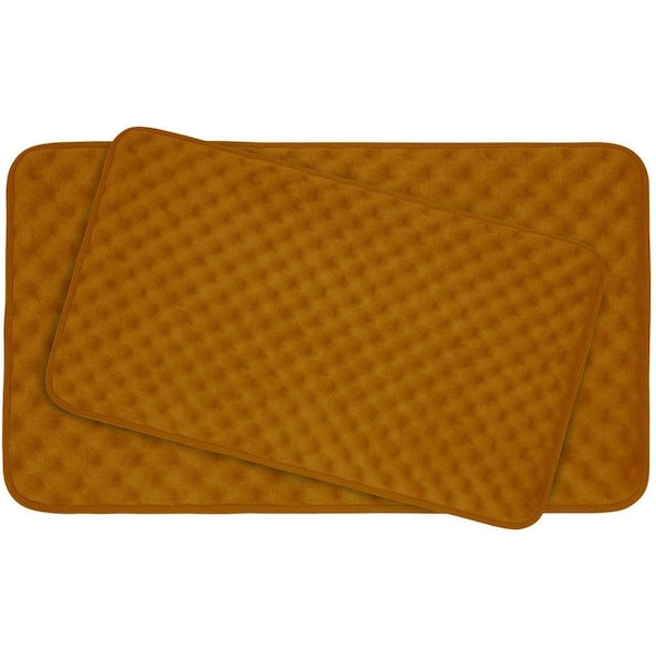 BounceComfort Massage Orange Memory Foam 2-Piece Bath Mat Set