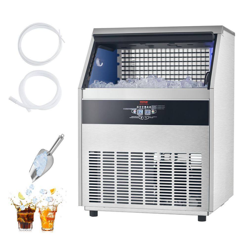 Commercial Ice Maker 299 lbs./24H 88 lbs. Storage Capacity 24 in. Full Size Cubes Stainless Steel Freestanding Sliver price history on PriceWatchPro