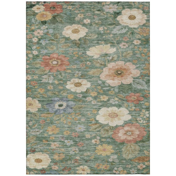 Chantille Machine Washable Indoor/Outdoor Abstract ACN2872 Aloe 5 ft. x 7 ft. 6 in. Area Rug
