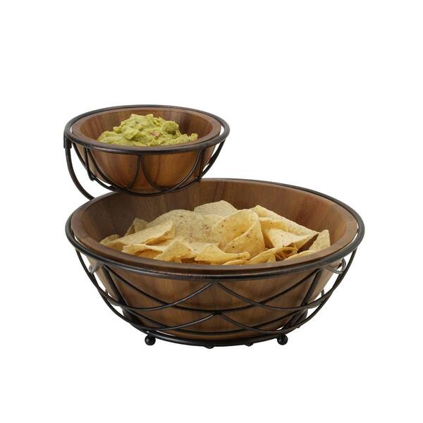 Gourmet Basics by Mikasa - Holtz Chip and Dip with Antique Black Wire Stand