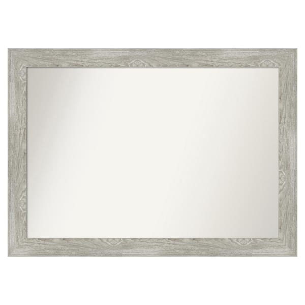 Amanti Art Dove Greywash 50 in. x 36 in. Custom Non-Beveled Distressed Recyled Polystyrene Bathroom Vanity Wall Mirror