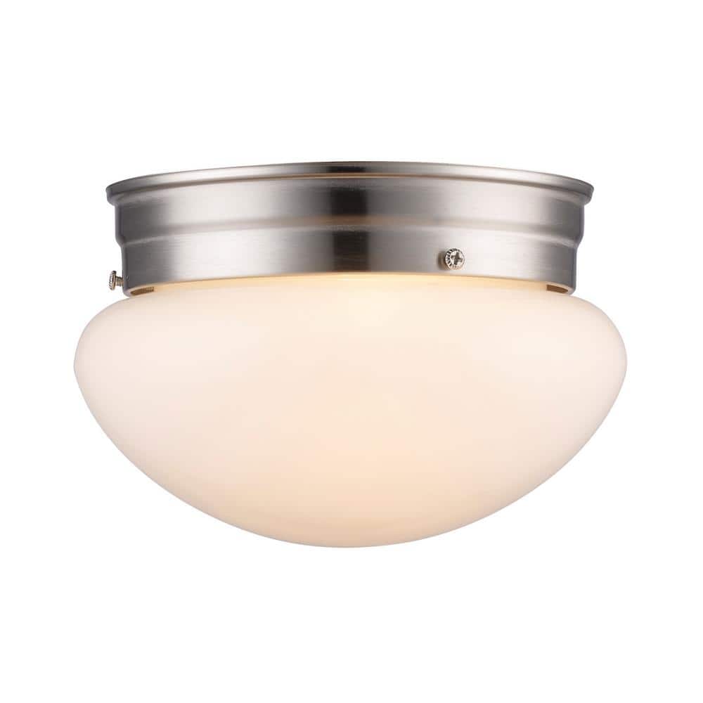 Dash 8" Globe Brushed Nickel & Glass Indoor/Outdoor Flushmount