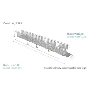 PATHWAY 3G 26 ft. Wheelchair Ramp Kit with Expanded Metal Surface and Vertical Picket Handrails