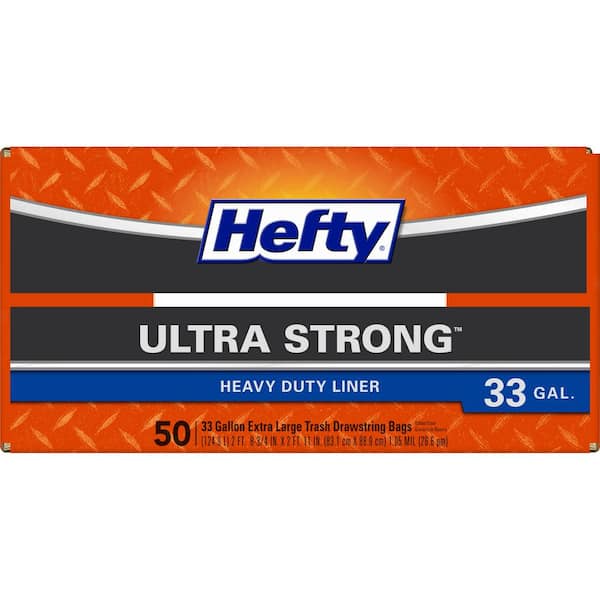 90 Count for sale online Black Hefty Ultra Strong Trash Can Liner/Trash Bag 9lb 