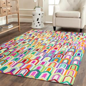 Studio Leather Ivory Multi 5 ft. x 8 ft. Abstract Geometric Area Rug
