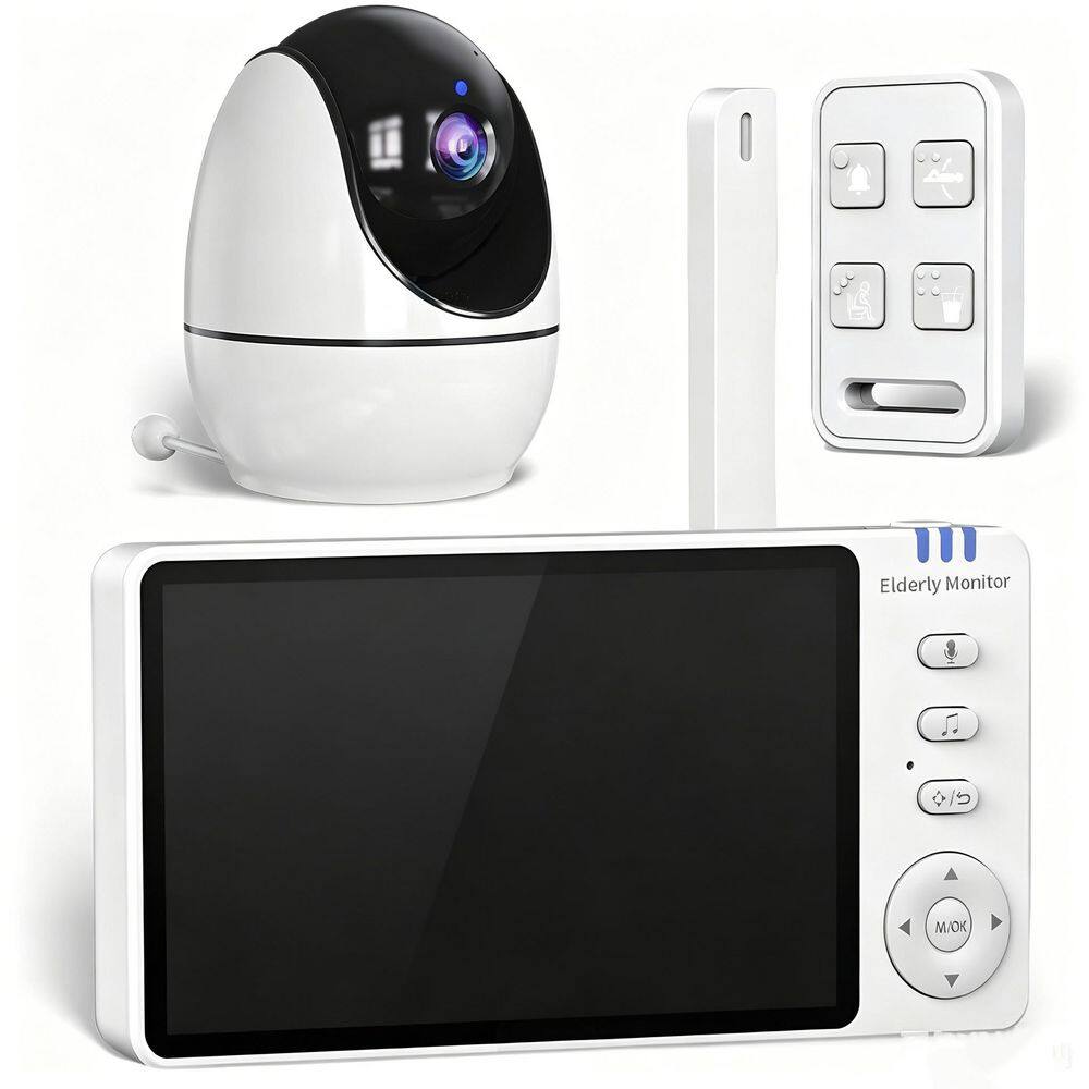 Elderly Monitor with Camera and Audio and Call Button, 2-Way Talk Room Monitors for Elderly