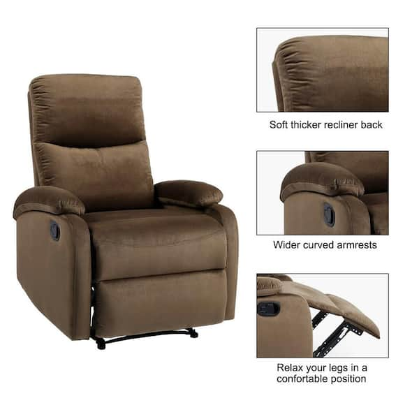 Lacoo swivel heated massage recliner with large headrest and thick  armrests, beige