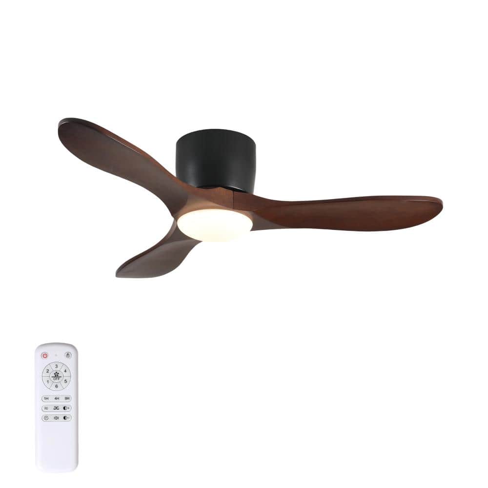 42 in. Brown Quiet DC Motor Ceiling Fan with Remote Control, Reversible 3 Dark Walnut Wood Blades 3CCT LED Light price history on PriceWatchPro