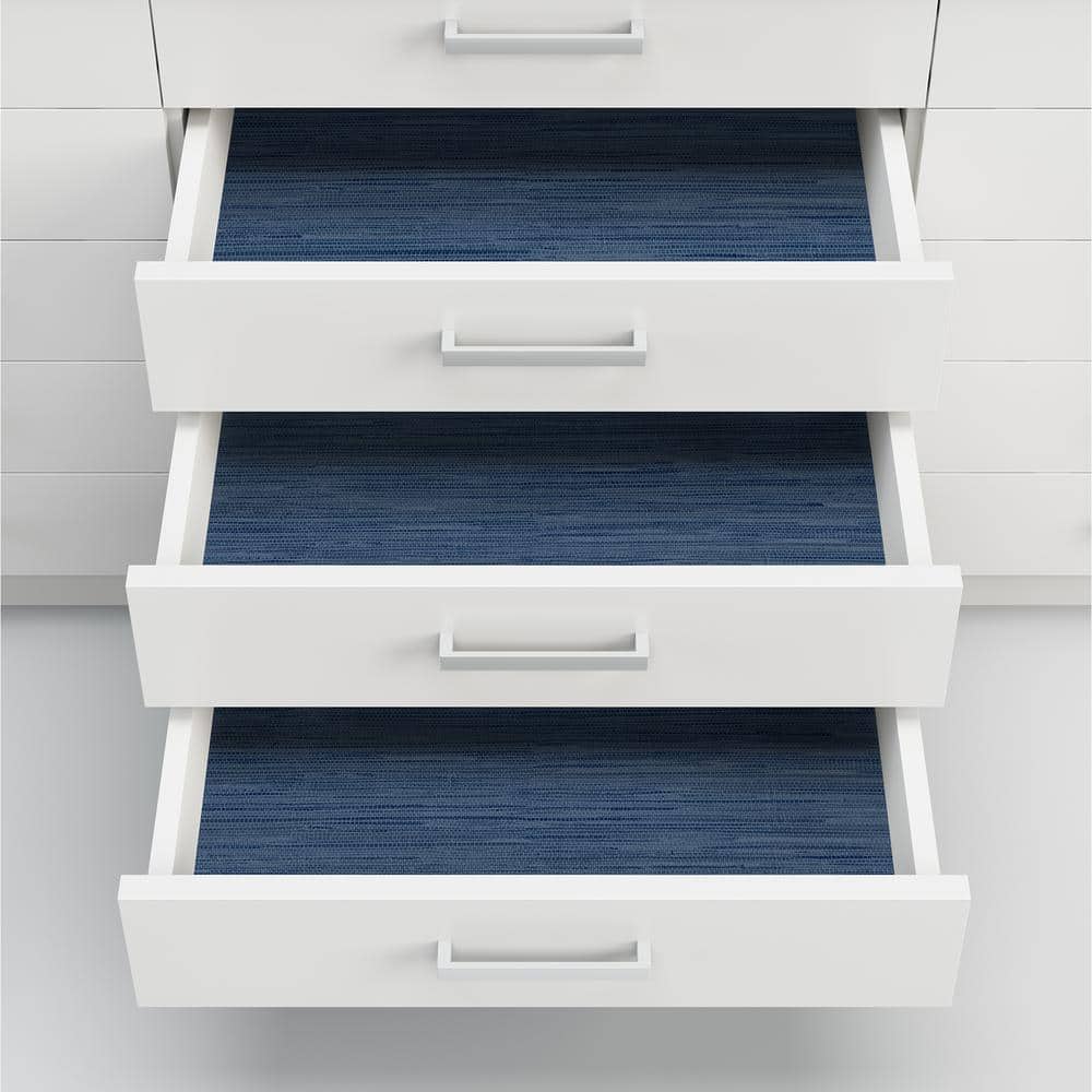 Navy Fabric Inspired Peel and Stick Wallpaper Roll