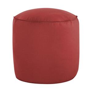 20 in. x 20 in. x 18 in. Sunbrella Cast Pomegranate Round Outdoor Bean Pouf