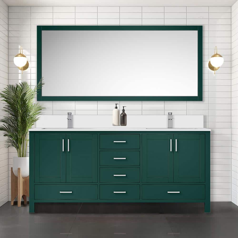 Jacques 72 in. W x 22 in. D Green Double Bath Vanity with Cultured Marble Top price history on PriceWatchPro