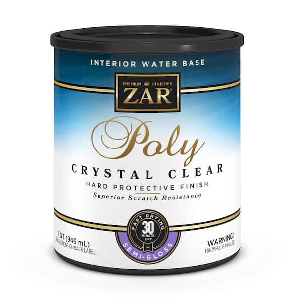 ZAR 1 qt. Clear Semi-Gloss Water-Based Interior Polyurethane - Crystal Clear