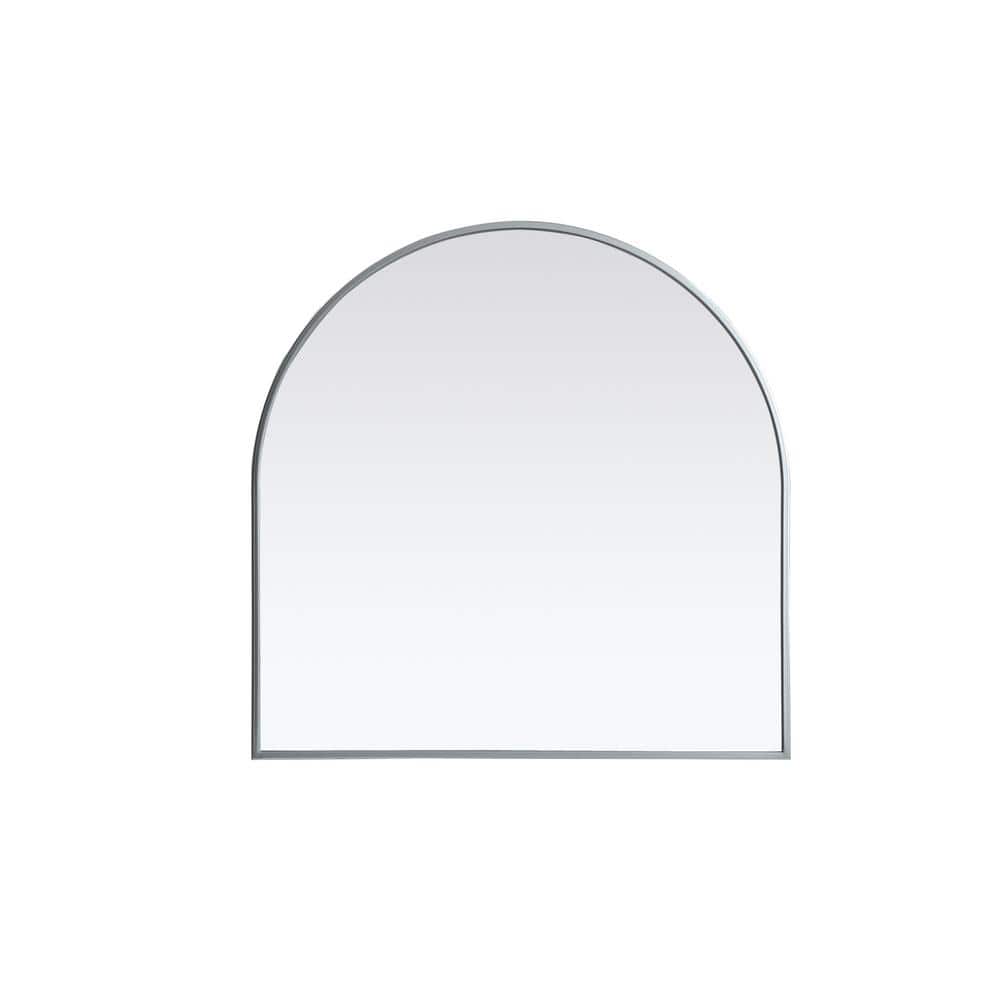 Simply Living 30 in. W x 30 in. H Arch Metal Framed Silver Mirror