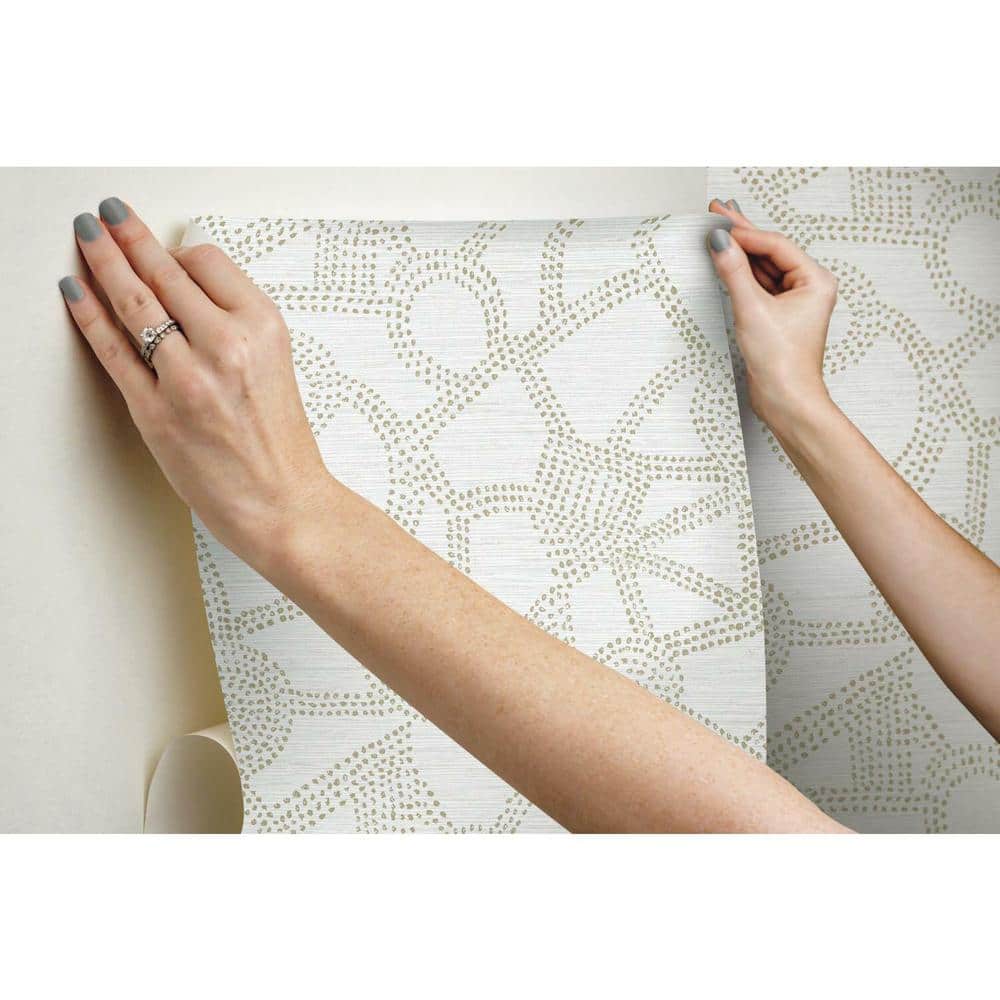 Taupe and White Abstract Peel & Stick Wallpaper Roll