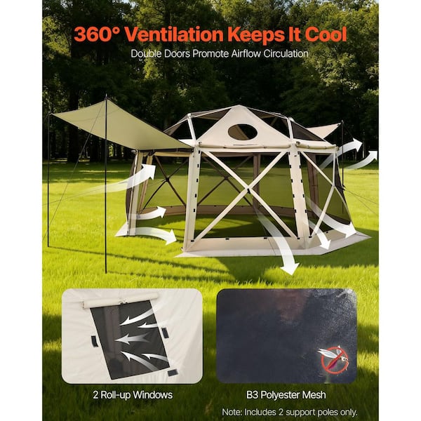 VEVOR Pop up Gazebo Screen Tent, 15 x 15 ft. 13-Sided Spherical