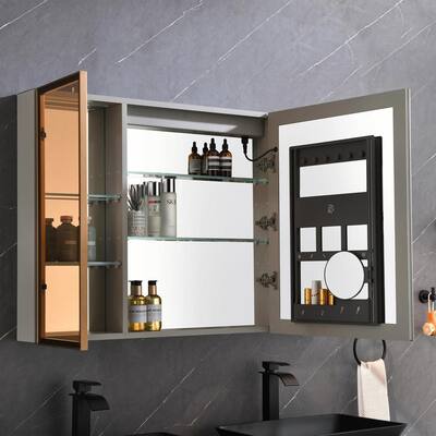 Winston Porter Ancelmo 25.3'' W 22.8'' H Surface Frameless Medicine Cabinet  with Mirror and 9 Fixed Shelves & Reviews