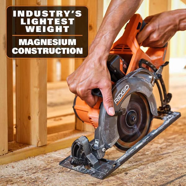 RIDGID 18V Brushless 21° Framing Nailer Kit with 18V Brushless 7-1/4 in.  Rear Handle Circular Saw, 4.0 Ah Battery, and Charger R09894KN-R8658B The  Home Depot