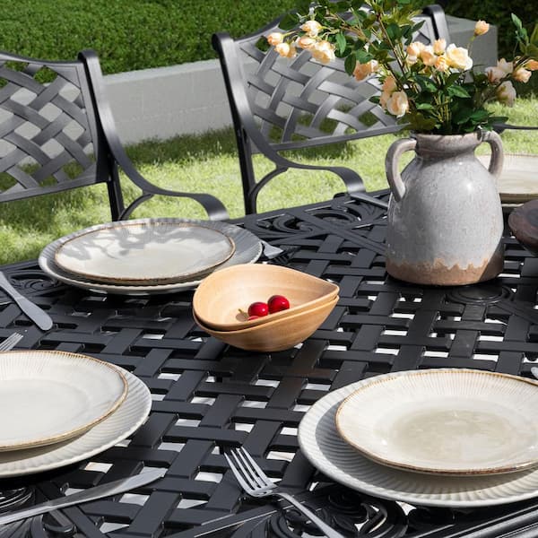 Nuu Garden Black with Gold Speckles 7-Piece Cast Aluminum