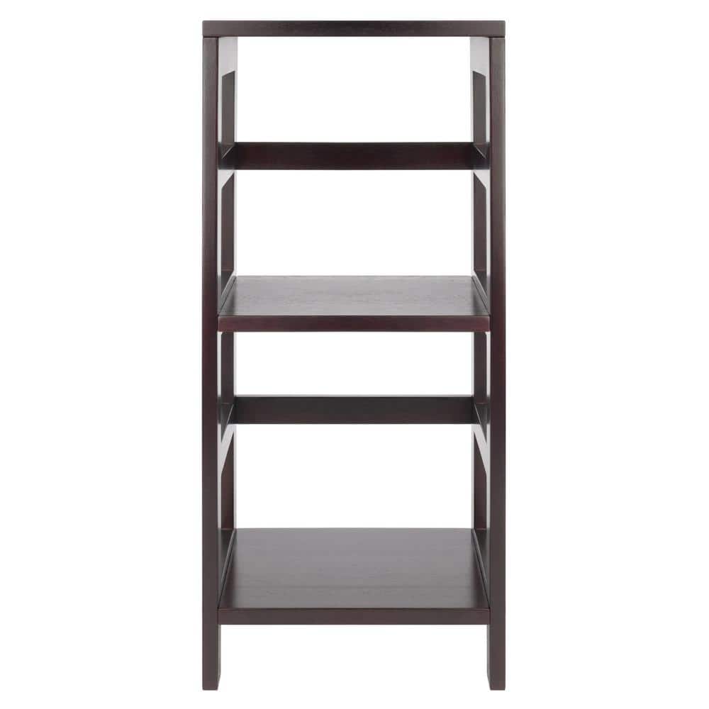 Espresso Finish Traditional Wooden 2-Tier Narrow Bookshelf