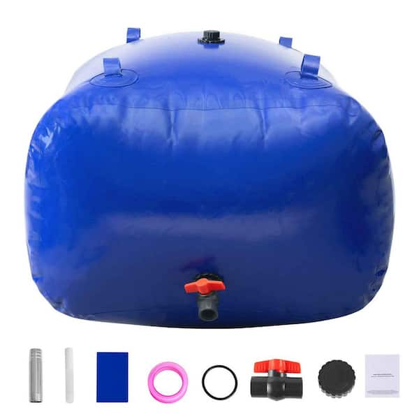 Water Storage Bladder, 105.7 Gal. (400L) Water Storage Container Tank, 1000D PVC Large Capacity Soft Bag Bladder, Blue