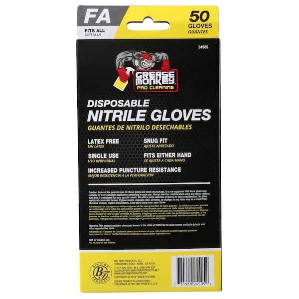 Grease Monkey Nitrile Disposible Gloves 50 Gloves Size Large