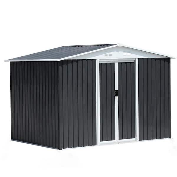 Unbranded 8 ft. W x 6 ft. D Metal Outdoor Shed with Door, Vents, Weather Resistan Storage Garden Tool Shed Yard Lawn (48 sq. ft.)