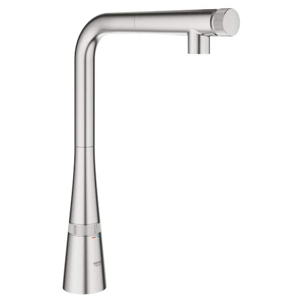 GROHE Zedra Smartcontrol Single-Handle Pull-Out Sprayer Kitchen Faucet in SuperSteel Infinity