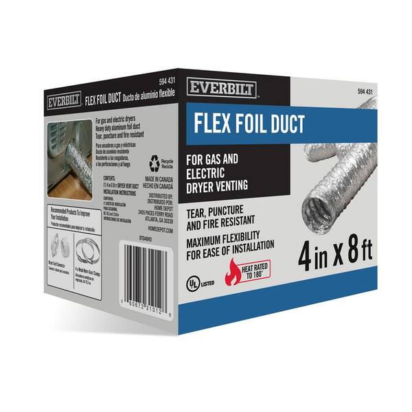 thumbnail image 2 of Inovate DryerFlex 8-Foot Aluminum Dryer Vent Hose - UL Listed Fire-Rated Duct 2 of 14