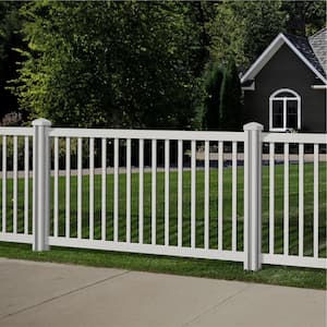 6 ft. x 4.5 in. x 4.5 in. Premium Vinyl Fence Posts with Caps (2-Pack)