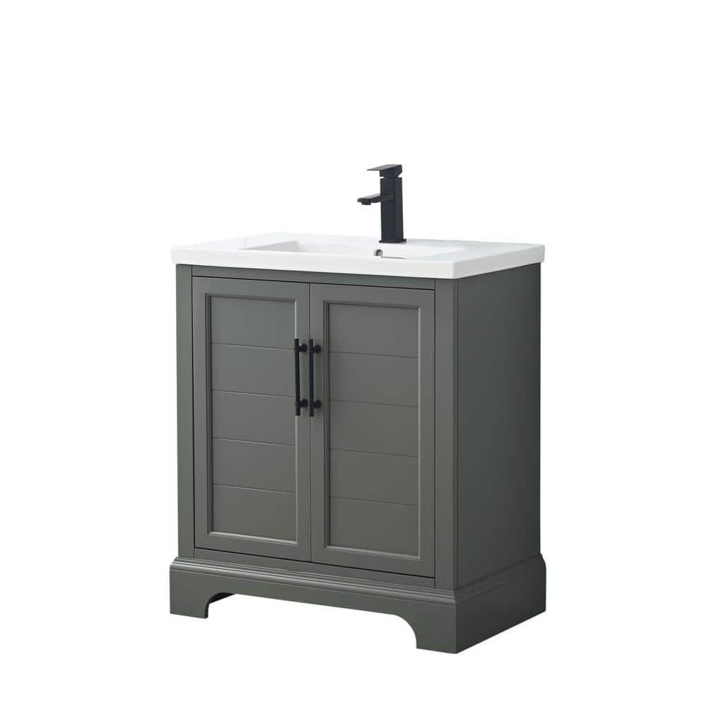 Vintage Green 30" Single Sink Bathroom Vanity with Ceramic Top