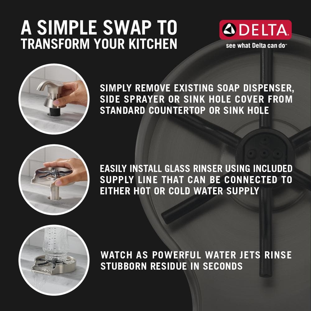 Matte Black Stainless Steel Glass Rinser with Pull-out Spray
