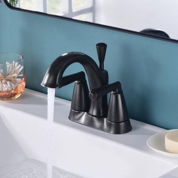 Ultra Faucets Z 4 in. Centerset 2-Handle Bathroom Faucet with Drain Assembly, 1.5 GPM, Spot Resist in Oil Rubbed Bronze UF45915
