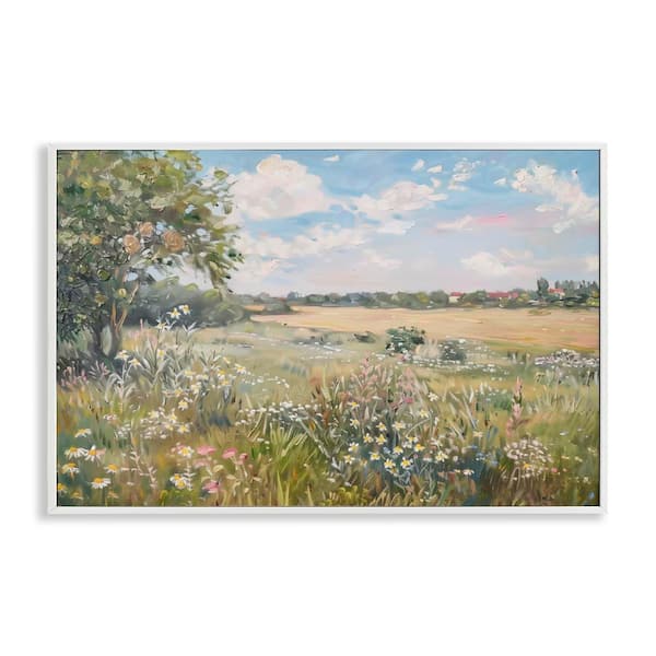 Stupell Industries Vast Wildflower Field by LSR Design Studio White Framed Nature Giclee Art Print 12 in. x 18 in.