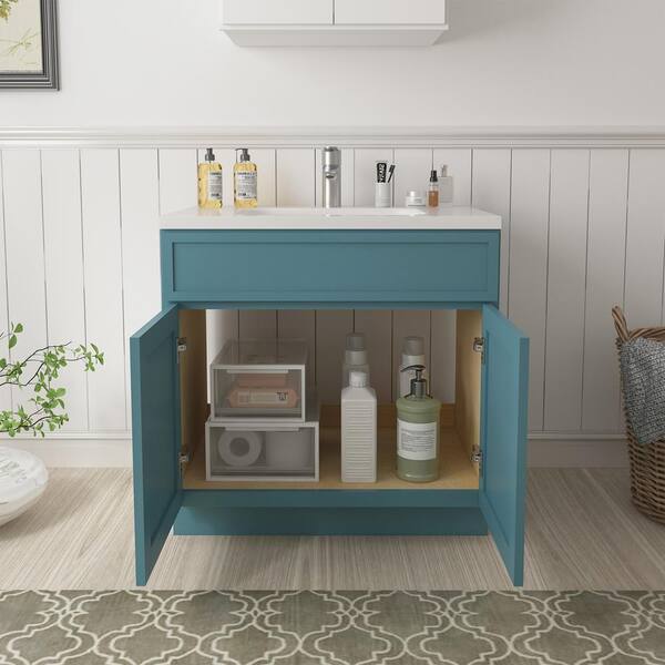 Vanity Art 39 in. W x 21 in. D x 32.5 in. H 2-Doors Bath Vanity Cabinet without Top in Sea Green