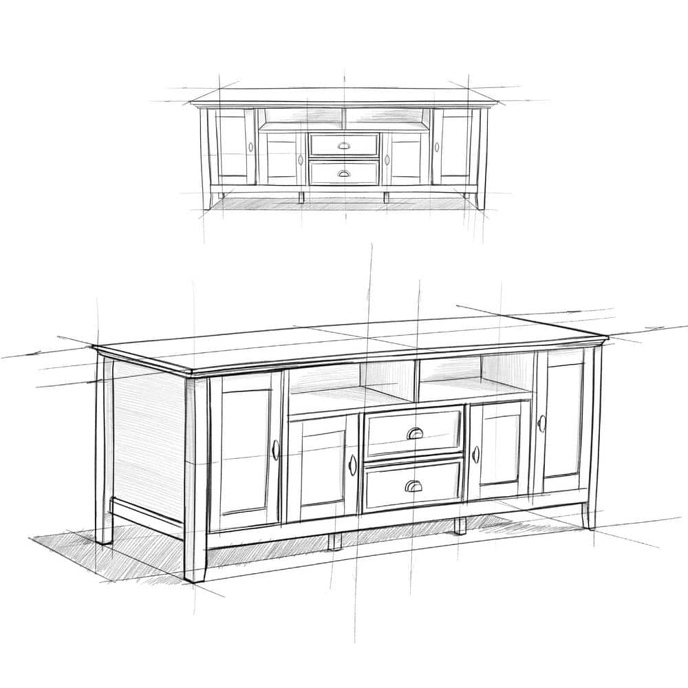 Redmond Transitional Solid Wood 72" TV Stand in Brunette Brown