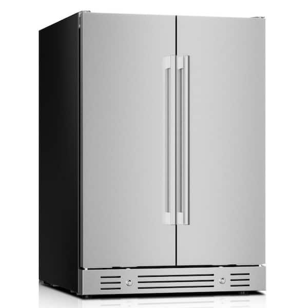 4.1 cu. ft. Dual Zone Built-In Holds 20 Wine Bottles and 60 Cans Outdoor Refrigerator, Wine Cooler in Stainless Steel