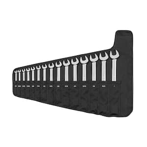 Combination Wrench Set with Pouch, 15-Piece (1/4-1 in.)