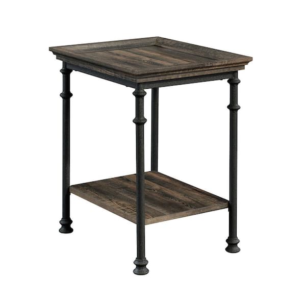 SAUDER Canal Street 21.496 in. Carbon Oak Rectangle Engineered Wood End Table