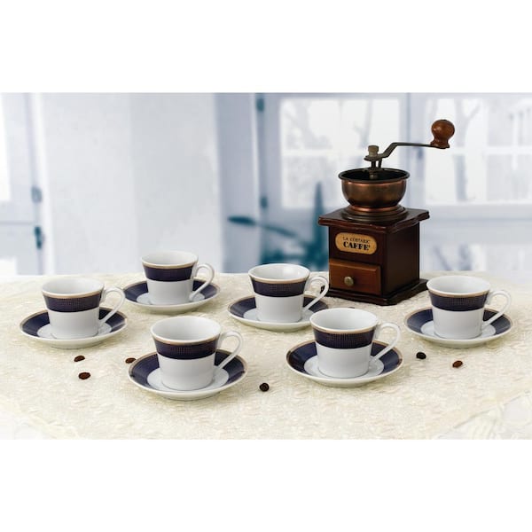 Porcelain Espresso Cups With Saucers Set of 2 or 6 Porcelain Tea