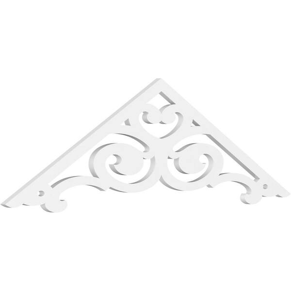 Ekena Millwork Pitch Hurley 1 in. x 60 in. x 20 in. (7/12) Architectural Grade PVC Gable Pediment Moulding