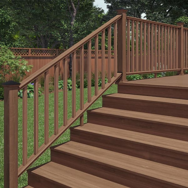 ProWood 6 ft. Walnut-Tone Southern Yellow Pine Moulded Stair Rail