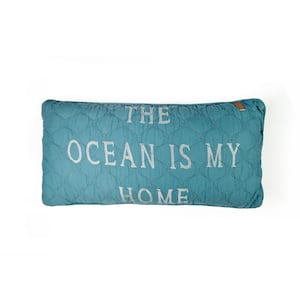 Summer Surf Blue Polyester 11" x 22" Rectangular Decorative Throw Pillow