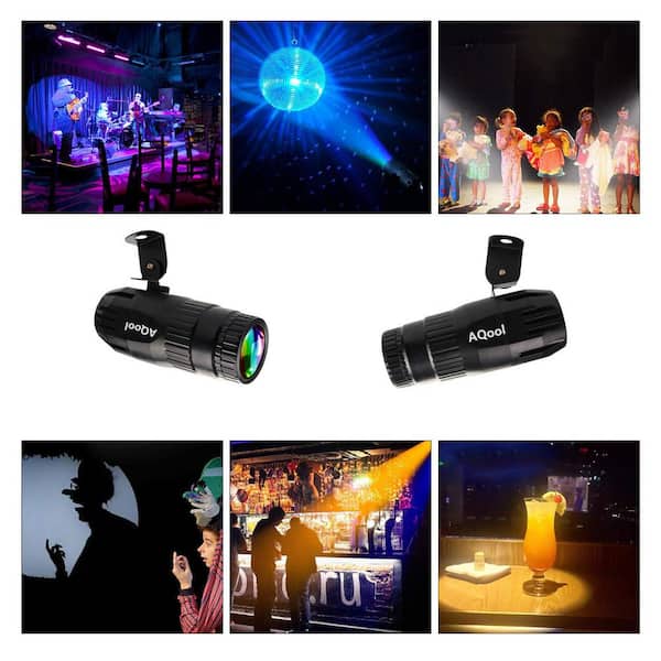 Lukyamzn Mini 15W Mirror Ball Spotlight, Pinspot Light, Super Bright RGBW LED Beam, Remote Control Stage Lighting